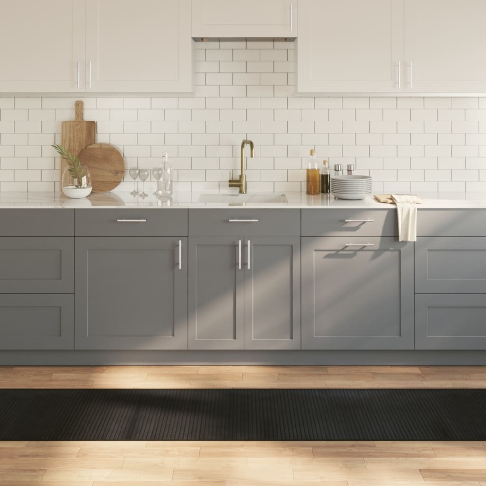 vidaXL Teppich Rechteckig Schwarz 60x300 cm Bambus 376840 Bild 1