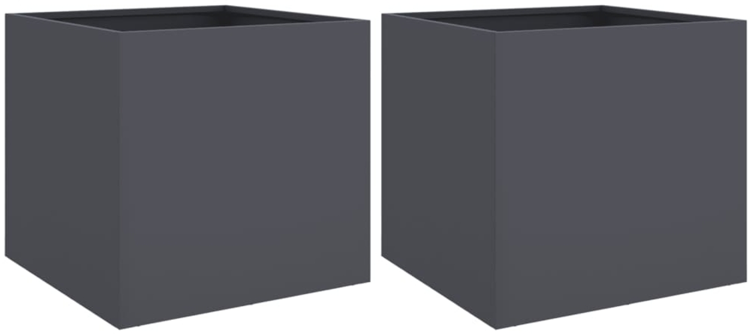 vidaXL Pflanzkübel 2 Stk. Anthrazit 49x47x46 cm Stahl 841564 Bild 1