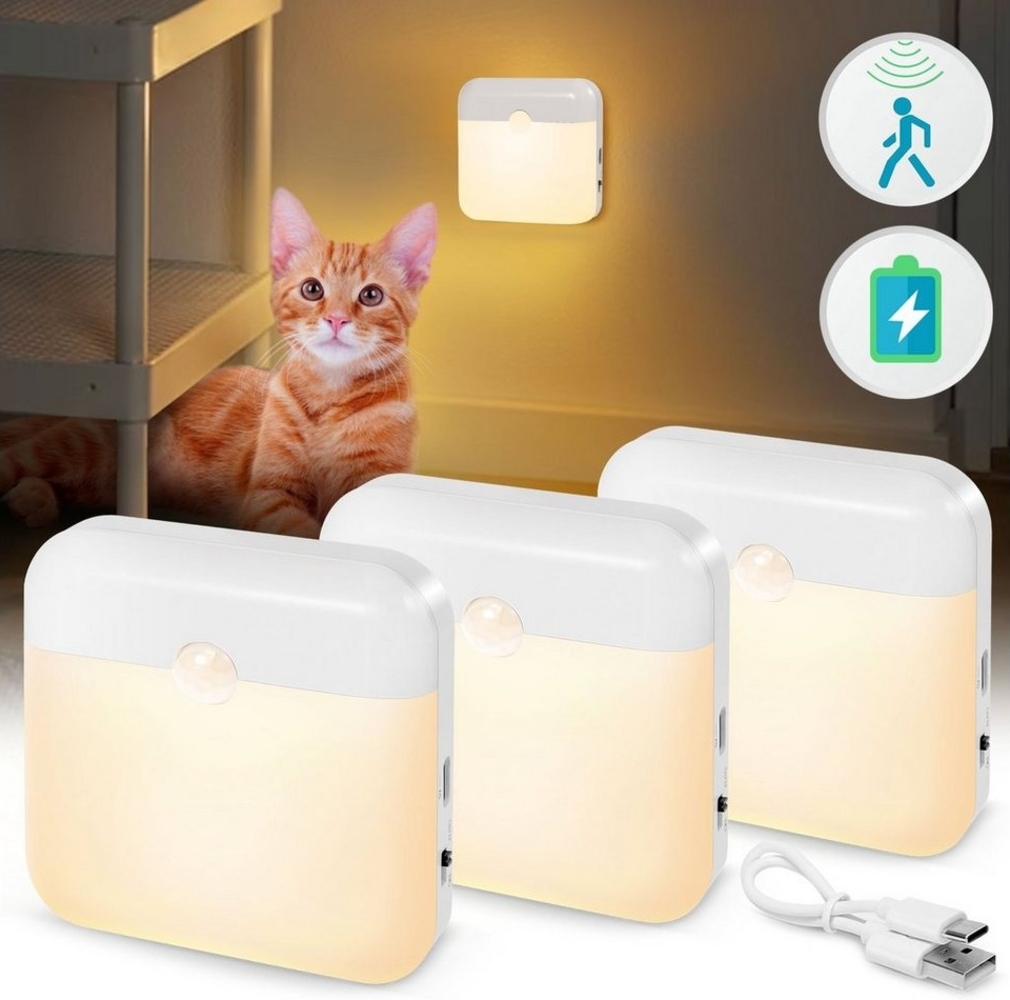 Jibenhome Nachtlicht LED Nachtlicht Kinder mit Bewegungsmelder, USB Bild 1