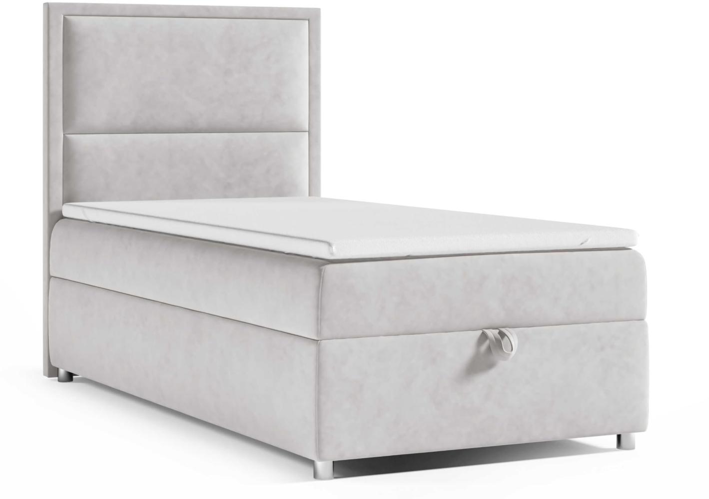 Best for Home Boxspringbett K11 SINGLE mit Bettkasten (Silber 100x200) Bild 1