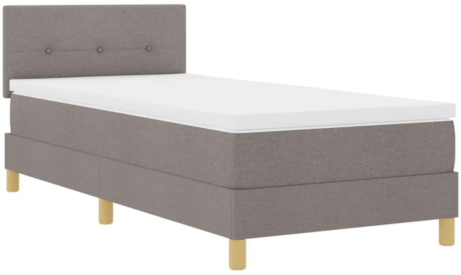 vidaXL Boxspringbett mit Matratze Taupe 100 x 200 cm Stoff 3338899 Bild 1