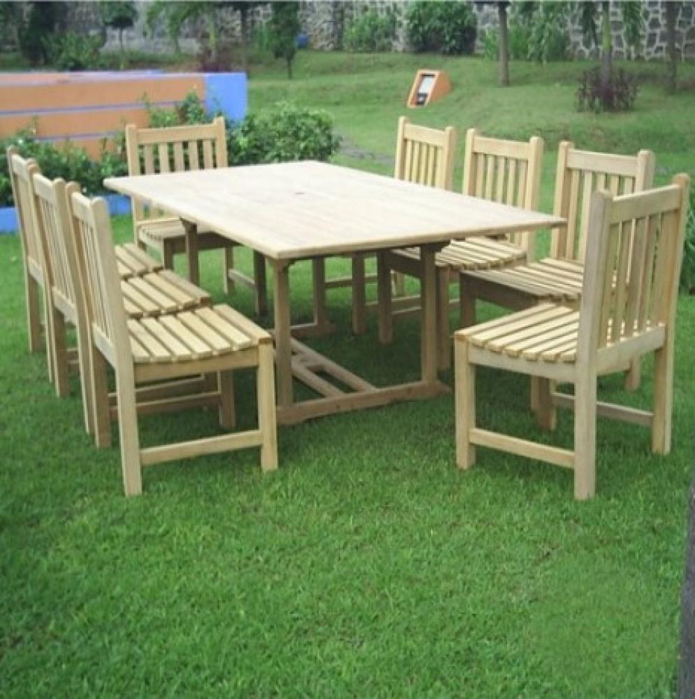 Gartenmöbel Set 8 Gartenstühle Piceno+ Ausziehtisch Parma - Tischplatte: 180-240x120 cm Bild 1