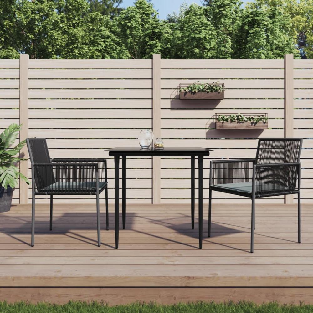 vidaXL Gartenstühle mit Kissen 2 Stk. Schwarz 54 x 60,5 x 83,5 cm 364102 Bild 1