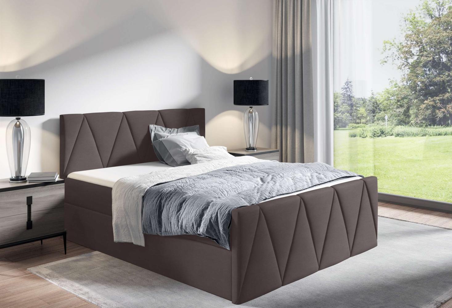 99rooms Ilsa Boxspringbett 180x200 cm Kunstleder SOFT Braun Bild 1