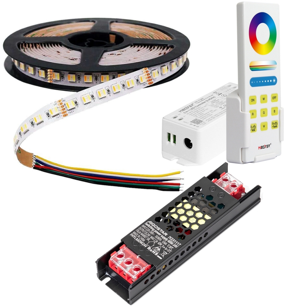 5 Meter RGB-CCT LED Streifen 6 Polig 24 Volt 60 LEDs pro Meter Bild 1