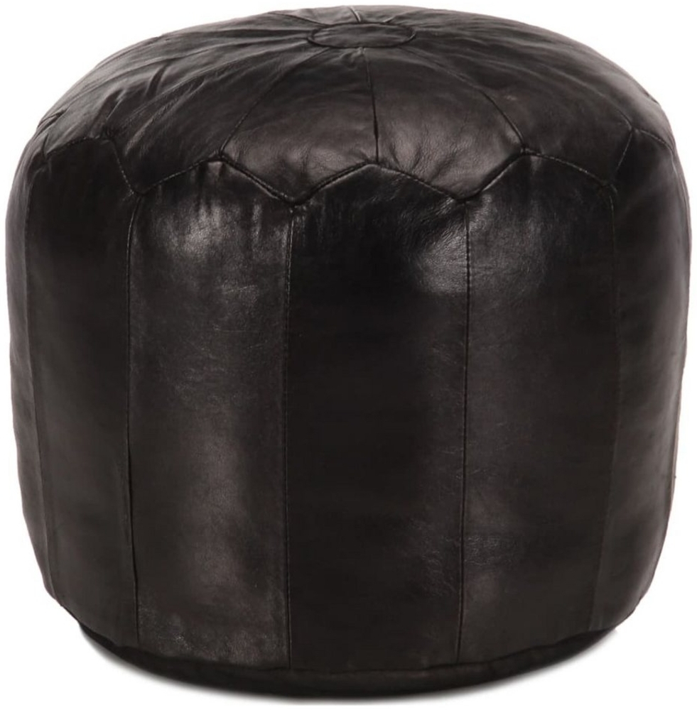 vidaXL Pouf Schwarz 40 x 35 cm Echtes Ziegenleder 248131 Bild 1