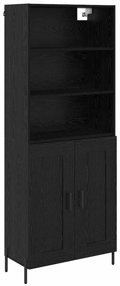 vidaXL Highboard Schwarz Eichen-Optik 69,5 x 34 x 180 cm Holzwerkstoff 3416281 Bild 1