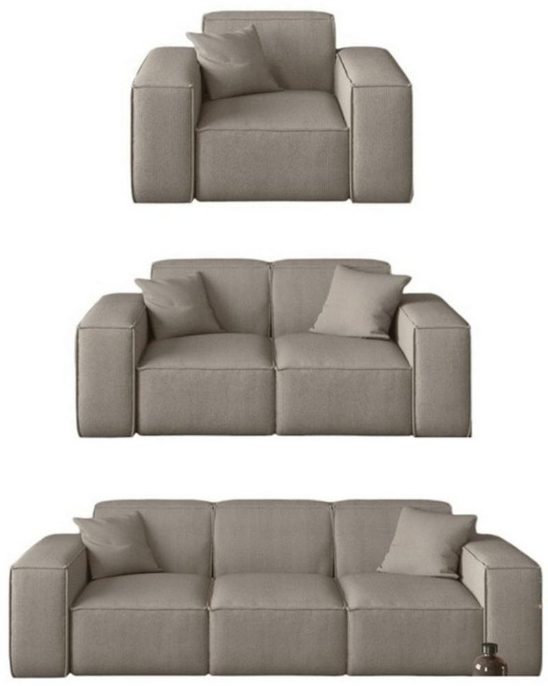 Sofaset Designersofa CELES 3-2-1 in Stoff Scala Beige Bild 1