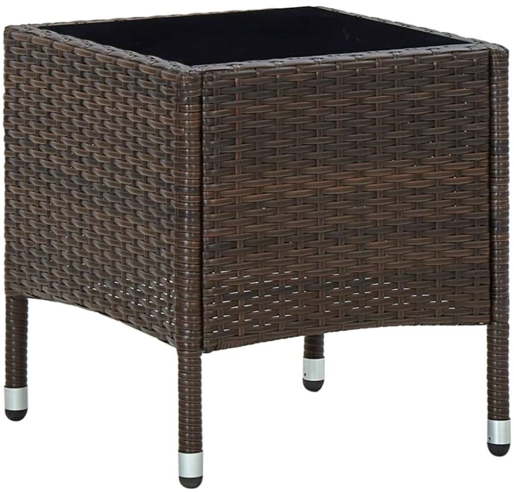 vidaXL Gartentisch Braun 40 x 40 x 45 cm Poly Rattan 45900 Bild 1