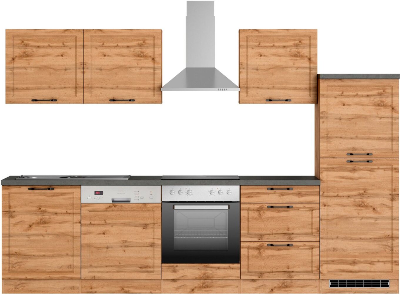 KOCHSTATION Küchenzeile KS-Lani, mit MDF-Fronten, Breite 300 cm, wahlweise mit E-Geräten, Höhen-Ausgleichsfüße 0-4 cm Bild 1