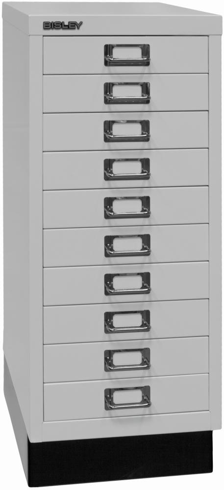 Bisley MultiDrawer™, 29er Serie mit Sockel, DIN A4, 10 Schubladen, Farbe lichtgrau Bild 1