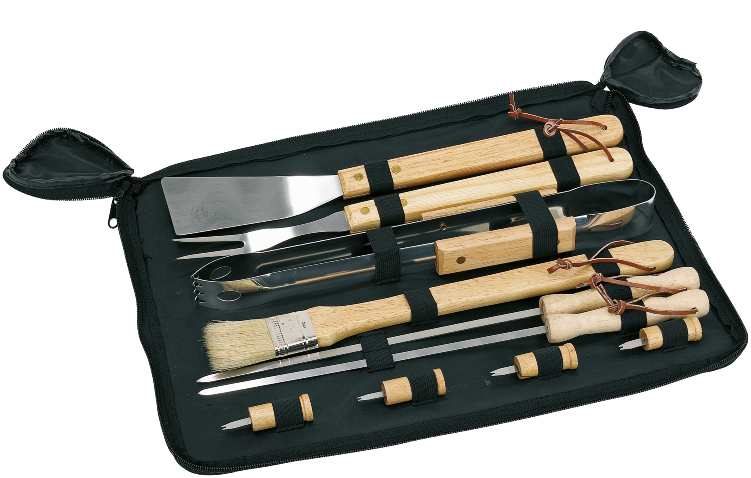 Grillbesteck Set mit Tasche Grillzange Bratenwender Fleischgabel Grillgabel etc Bild 1