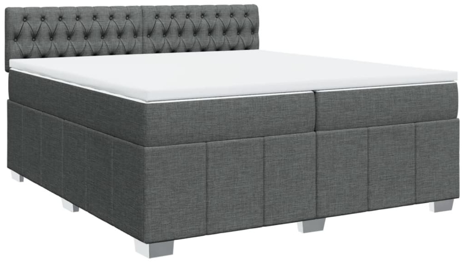 vidaXL Boxspringbett mit Matratze Dunkelgrau 200x200 cm Stoff 3287183 Bild 1