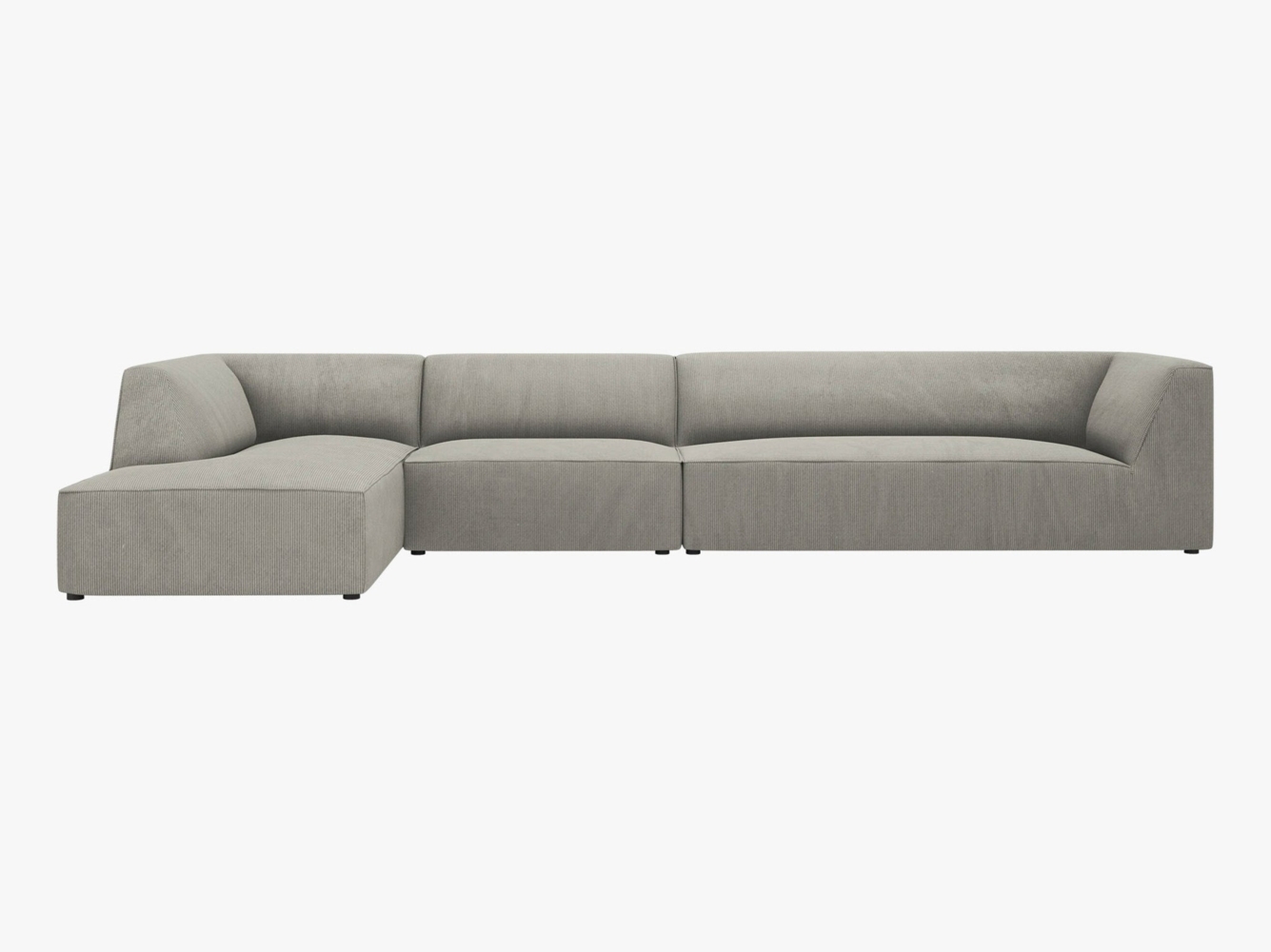 Micadoni Ecksofa Ruby 5-Sitzer Links Kord Scala Hellgrau Bild 1