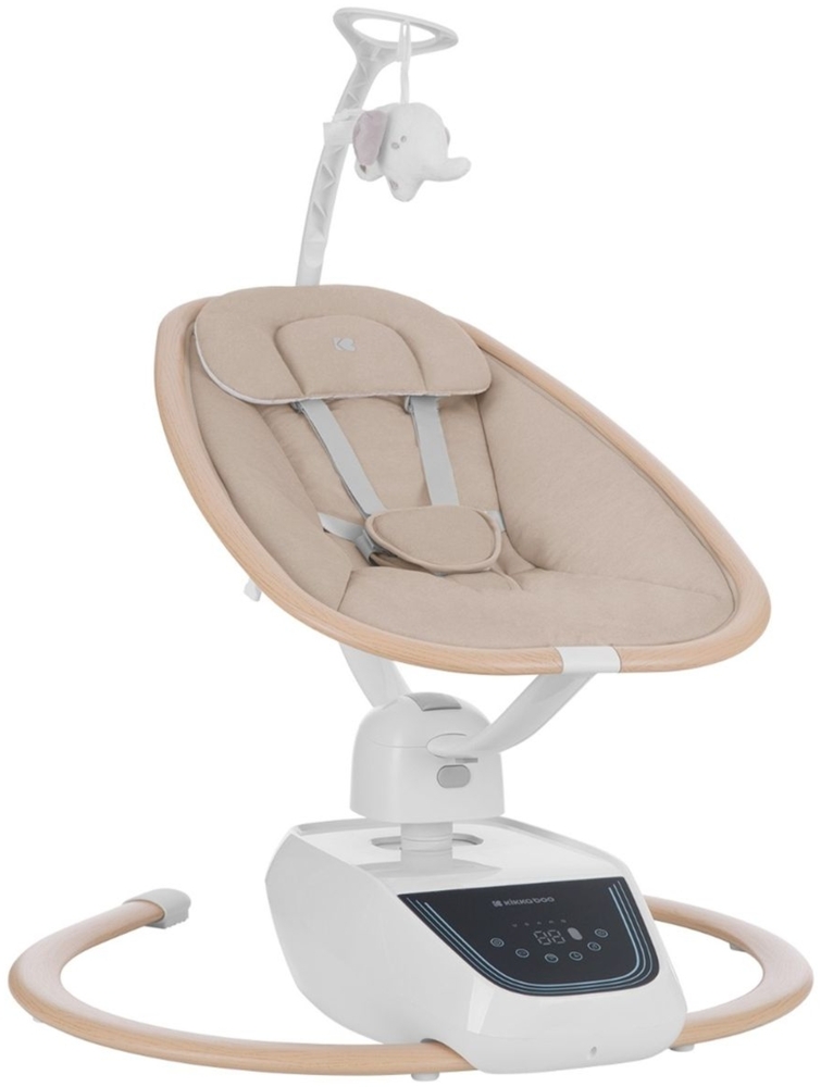 Kikkaboo Babywippe BeMoove elektrisch Moskitonetz Fernbedienung Melodien Timer beige Bild 1