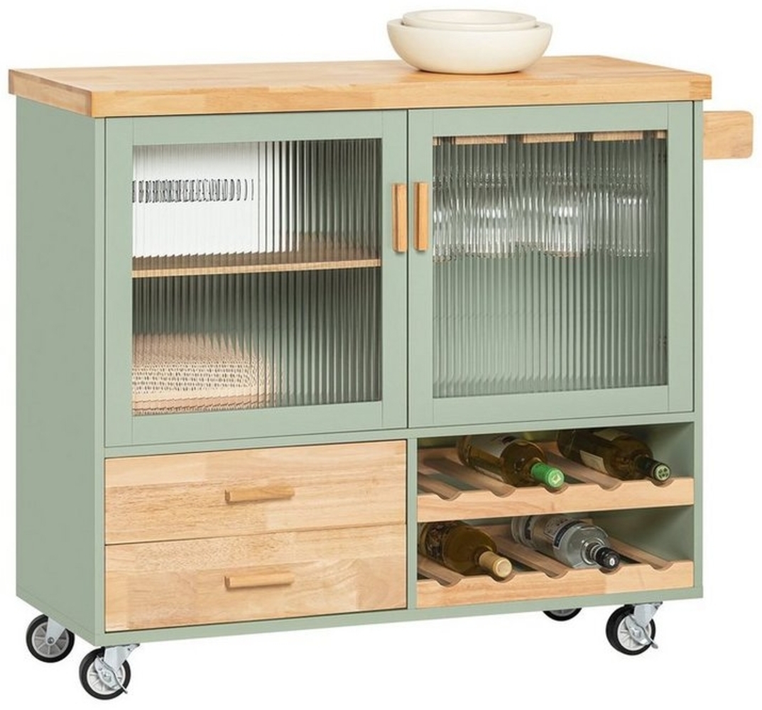 SoBuy Küchenwagen FKW114, Küchenschrank mit Arbeitsplatte Kücheninsel Rollwagen Sideboard Bild 1