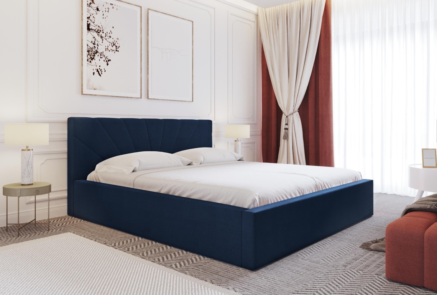 AX LIVING Polsterbett 180 x 200 Bett Larik Design Funktionalität KR09 Bild 1