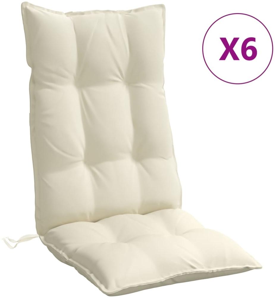 vidaXL Hochlehner-Auflagen 6 Stk. Creme Oxford-Gewebe 377610 Bild 1