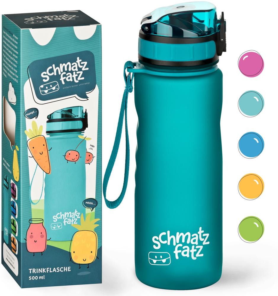 schmatzfatz Trinkflasche Sportflasche 500 ml 24 cm Tritan Petrol Bild 1