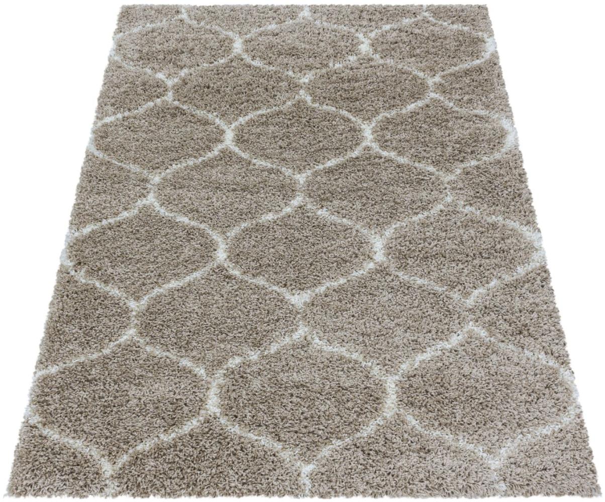 Runder Shaggy Teppich SALSA BEIGE 200 X 200cm Bild 1