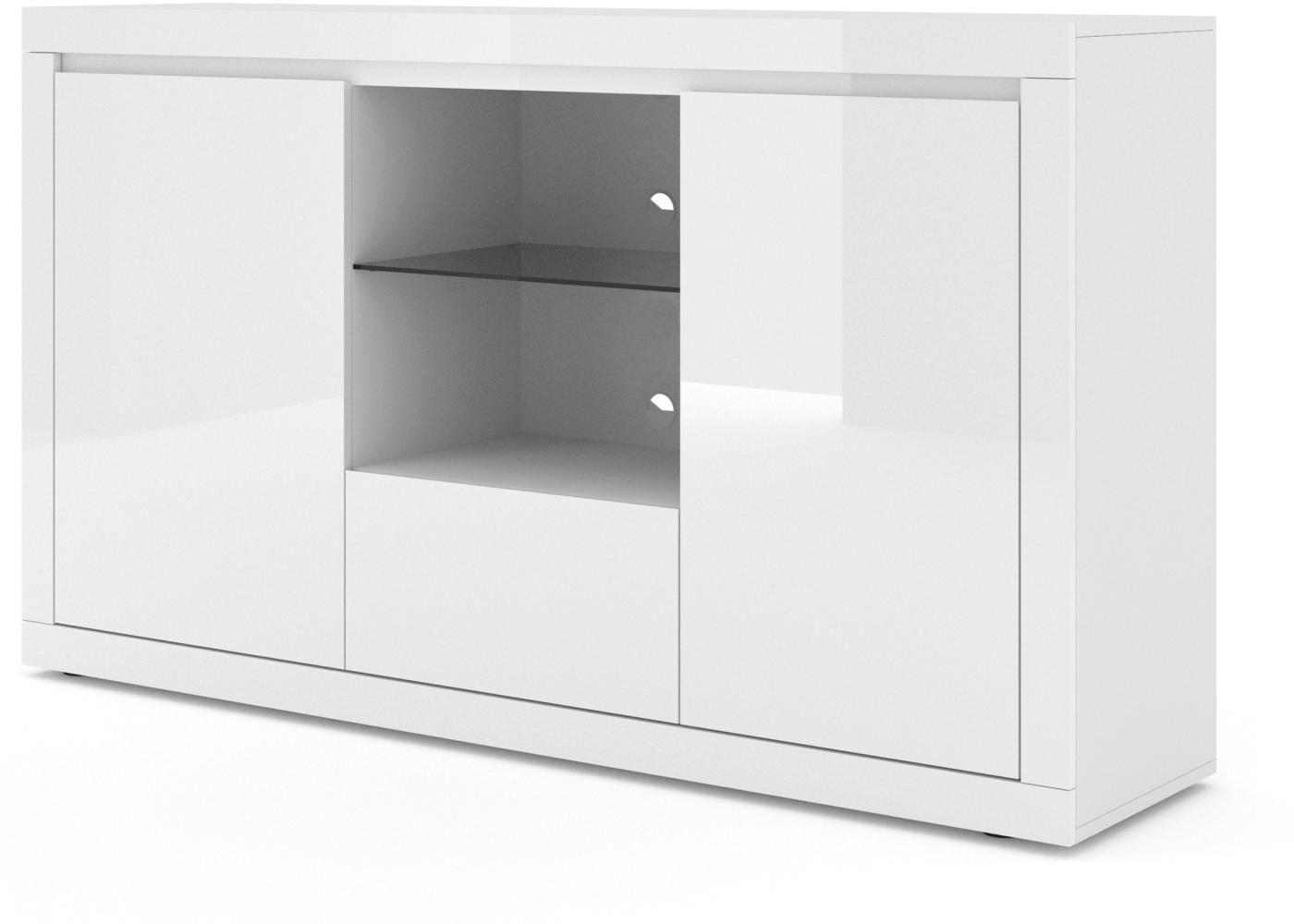 Kommode 150 cm BELLO BIANCO VI weiß matt / glänzend Bild 1