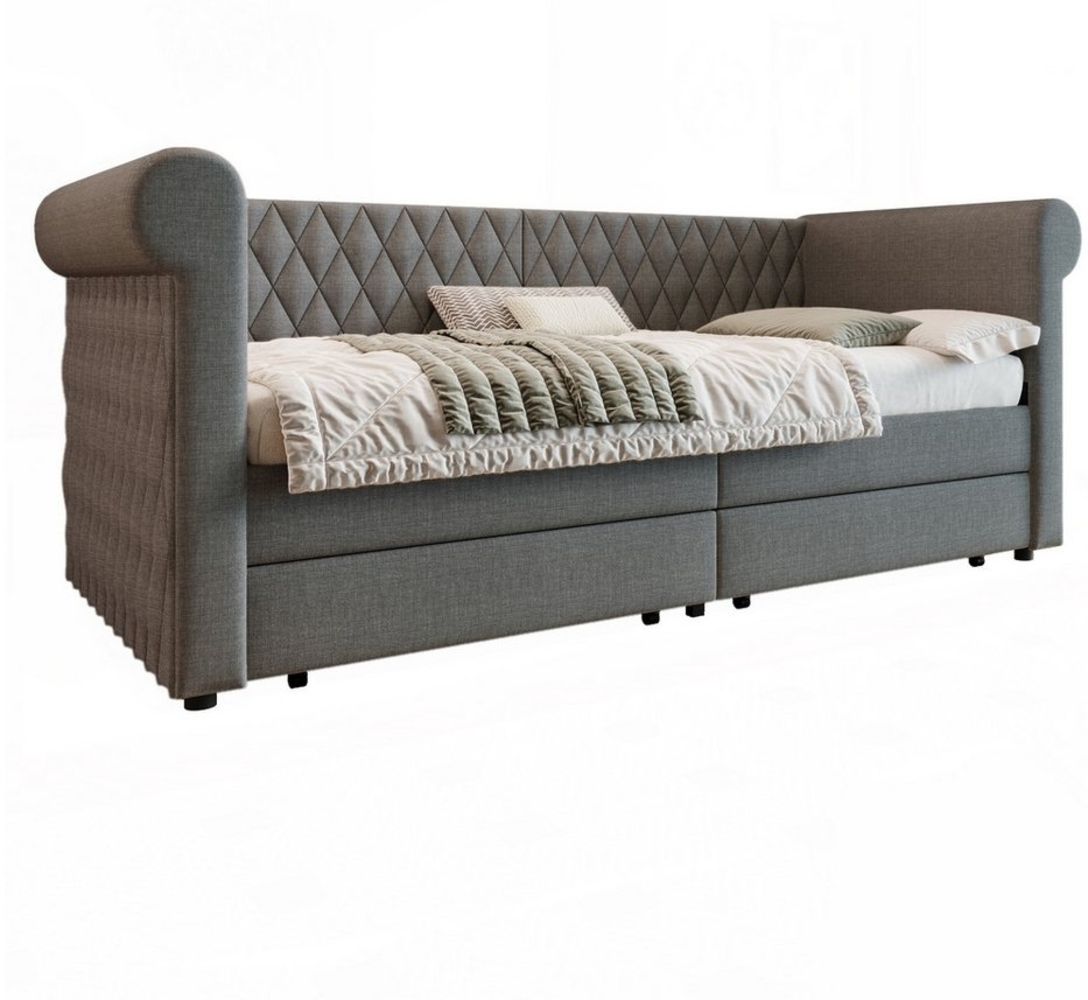 REDOM Daybett Sofa mit Unterbett (Tagesbett,Polsterbett), mit Lattenrost, 2 Stauraum Schubladen Bild 1