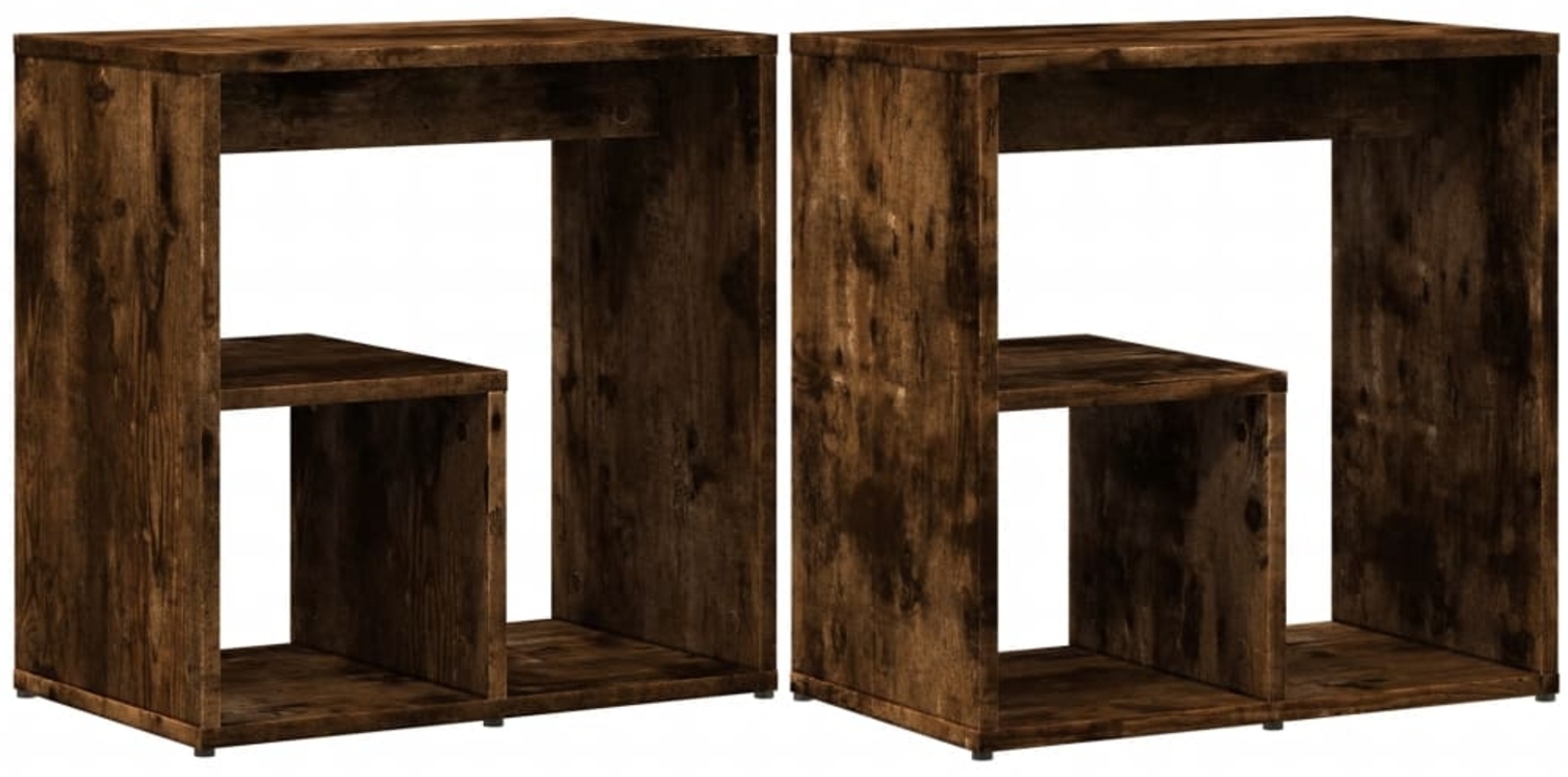 vidaXL Beistelltische 2 Stk. Räuchereiche 50x30x50 cm Holzwerkstoff 840564 Bild 1