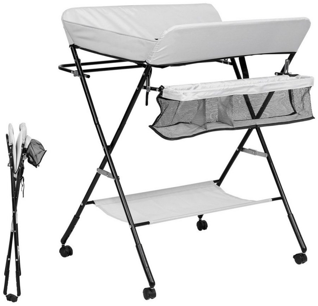 Clanmacy Wickeltisch Baby Wickeltisch Wickelkombination klappbar höhenverstellbar, ür Babys im Alter von 0-2 Jahren Bild 1
