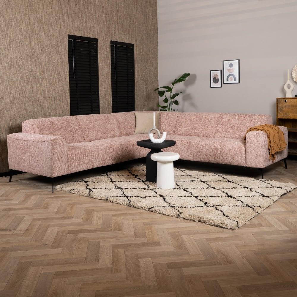 Bronx71 Ecksofa Vegas Chenille rosa links/rechts Bild 1