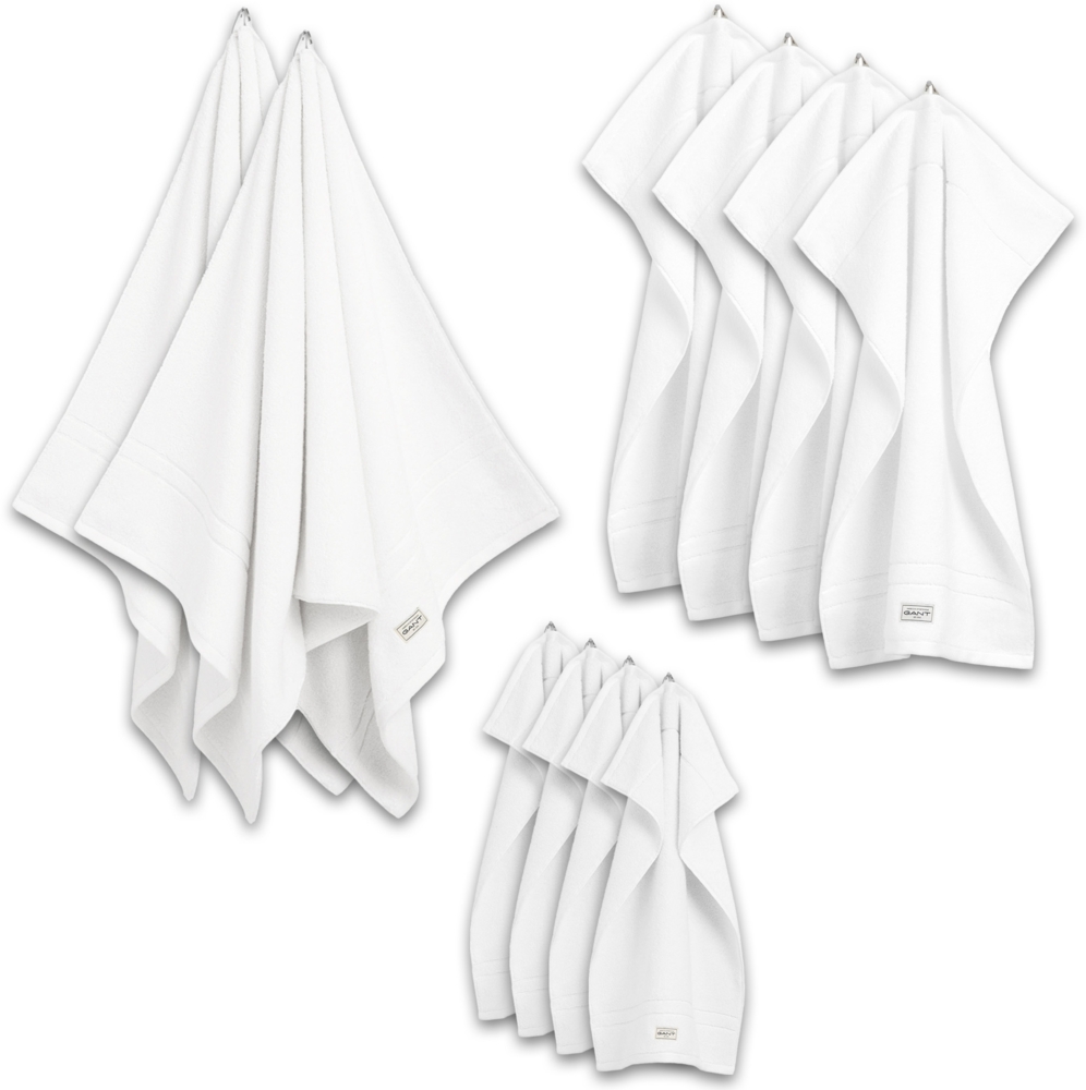 GANT Handtuch Set, 10-tlg. - Premium Towel, 2x Duschtuch, 4x Handtuch, 4x Gästetuch Weiß Set Bild 1