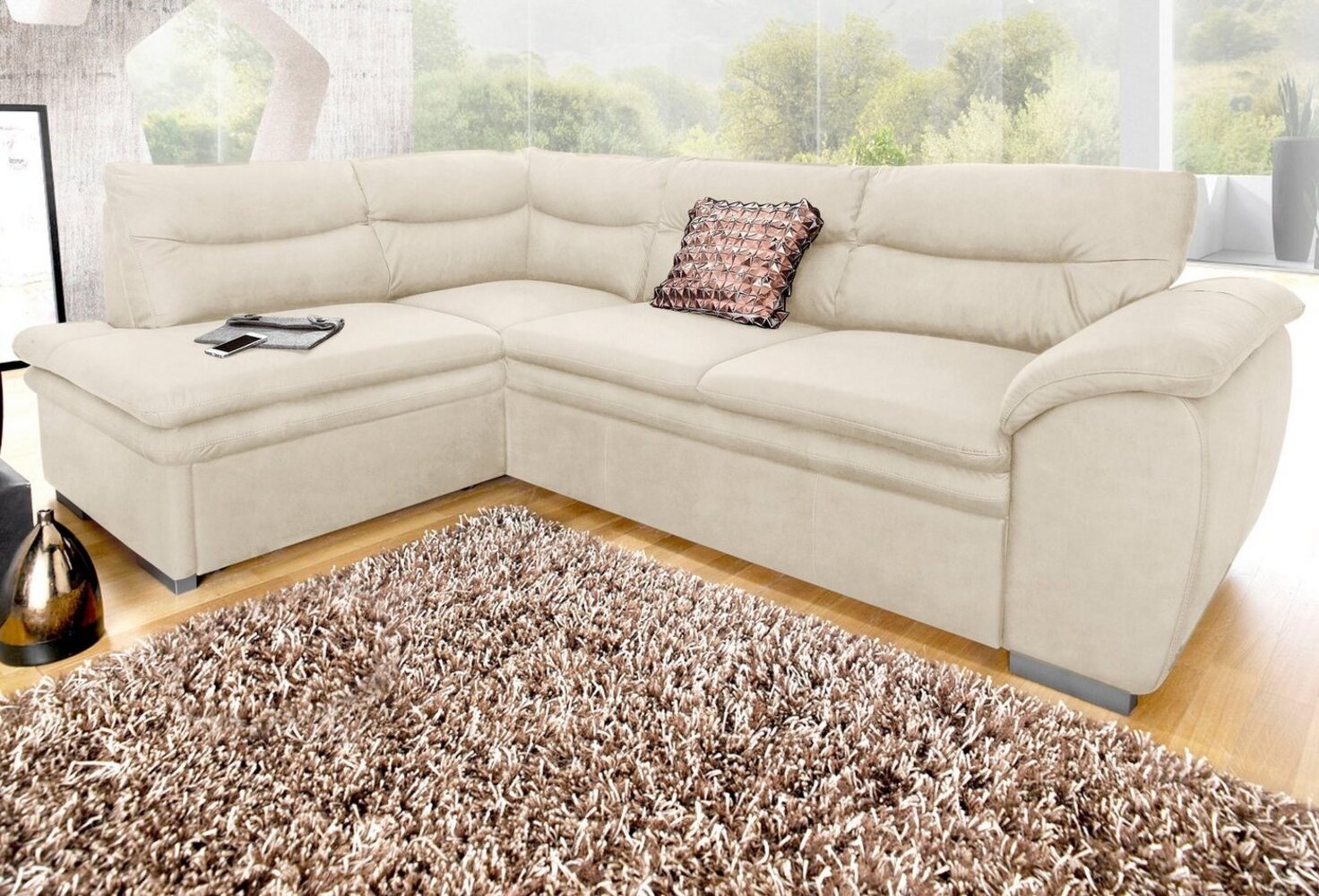 COTTA Ecksofa Leandra L-Form, wahlweise mit Bettfunktion und Bettkasten Bild 1