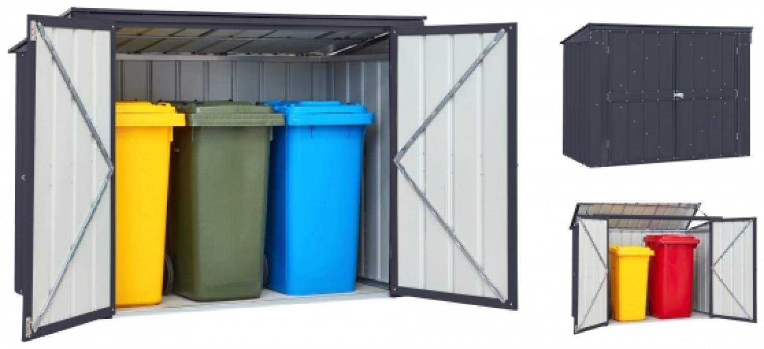 Globel Gerätehaus "Tonnen-Depot Easy" 5x3 - 2bins, anthrazit Bild 1