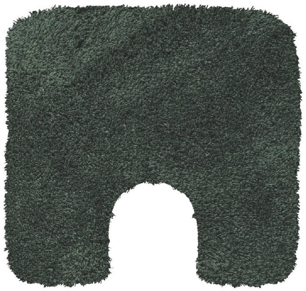 spirella Badematte Bree | kuscheliger Hochflor | Rutschfester Badvorleger | viele Größen | waschbar 40° | 55x55 cm mit WC Ausschnitt | Dunkelgrün Bild 1