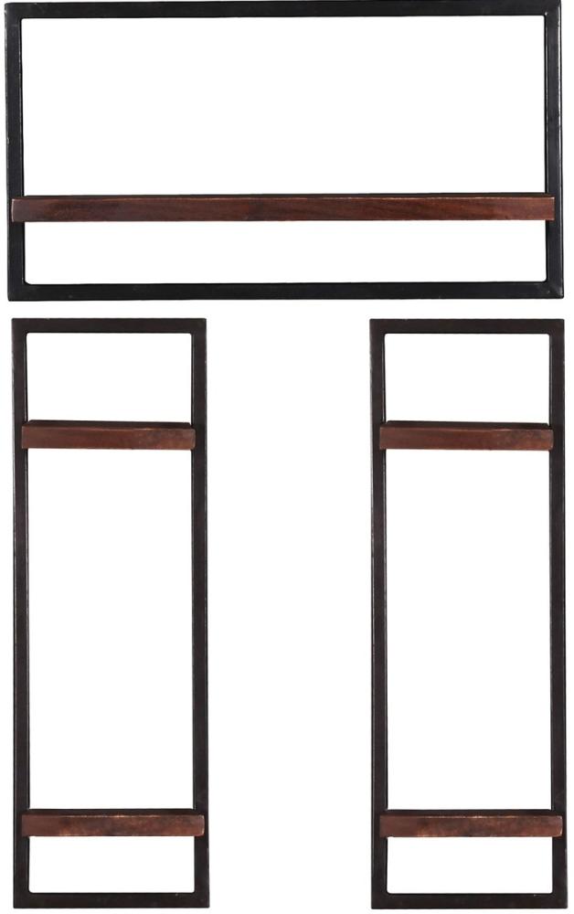 Wandregal-Set 3-teilig 65 x 25 x 115 cm Altholz Bild 1
