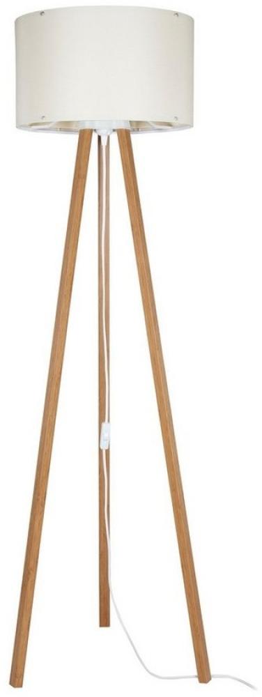 Lux.pro 'Keynes' Stehleuchte, MDF / Polyester creme / Bambusoptik, Höhe 136 cm Bild 1