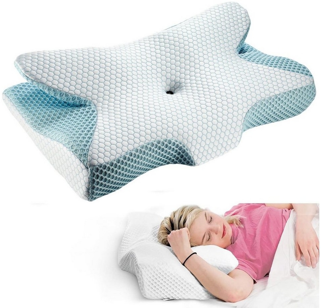 LETGOSPT Nackenstützkissen Memory Foam Kopfkissen Nackenkissen Ergonomisches Seitenschläferkissen, Füllung: 100% Polyurethan, Anti Schnarch, Rückenschläfer, Seitenschläfer ohne Nackenschmerzen Bild 1