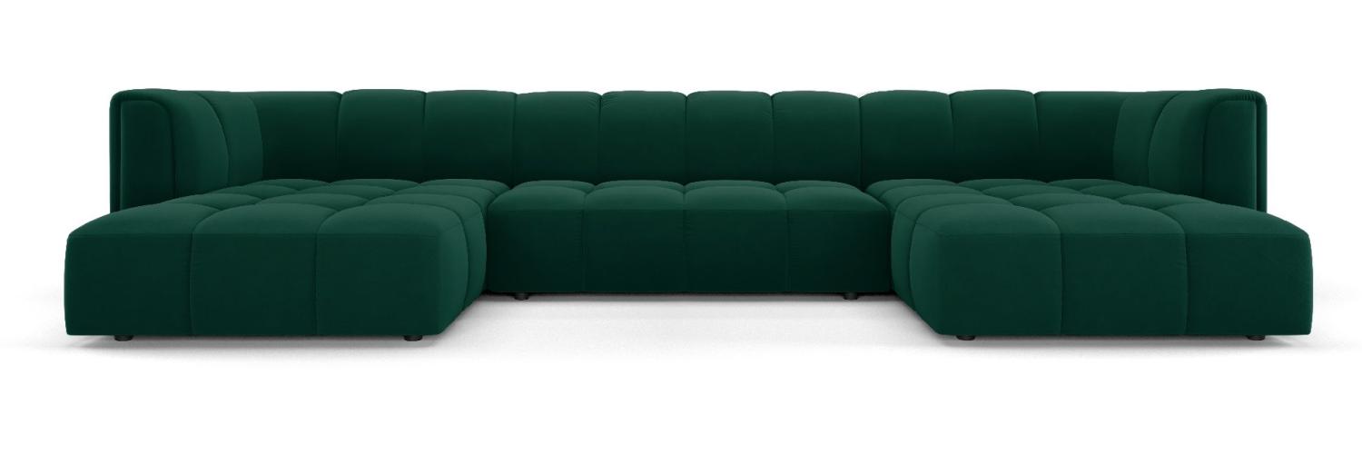 Micadoni Panorama Sofa Serena 5-Sitzer Samtstoff Flaschengrün Bild 1