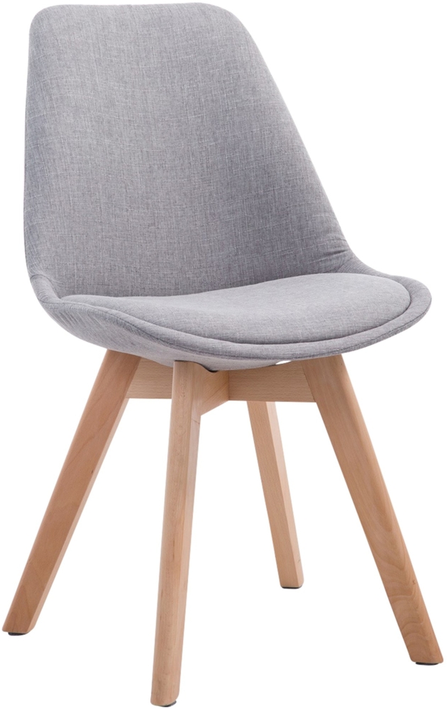 Besucherstuhl LAGOS - Stoff Grau 48x55x84 cm Hellbraun | Besucherstühle Konferenzstuhl Wartezimmerstuhl Bürostühle Bürostuhl Konferenzraum Wartezimmer Bild 1