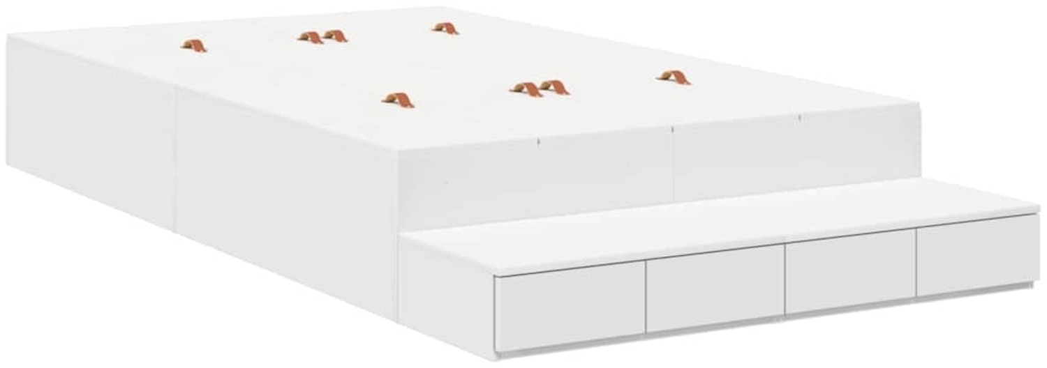 vidaXL Aufbewahrungsbettgestell mit Speicher Weiß 120 cm Holzwerkstoff 3335629 Bild 1