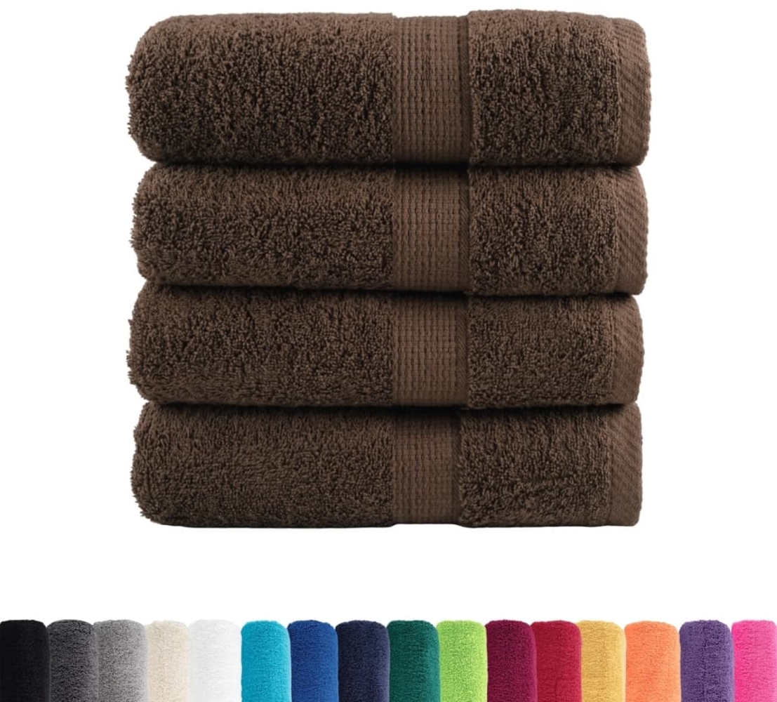 vidaXL Premium-Waschtücher SOLUND 4 Stk. Braun 30x30 cm 600 g/m² 137228 Bild 1