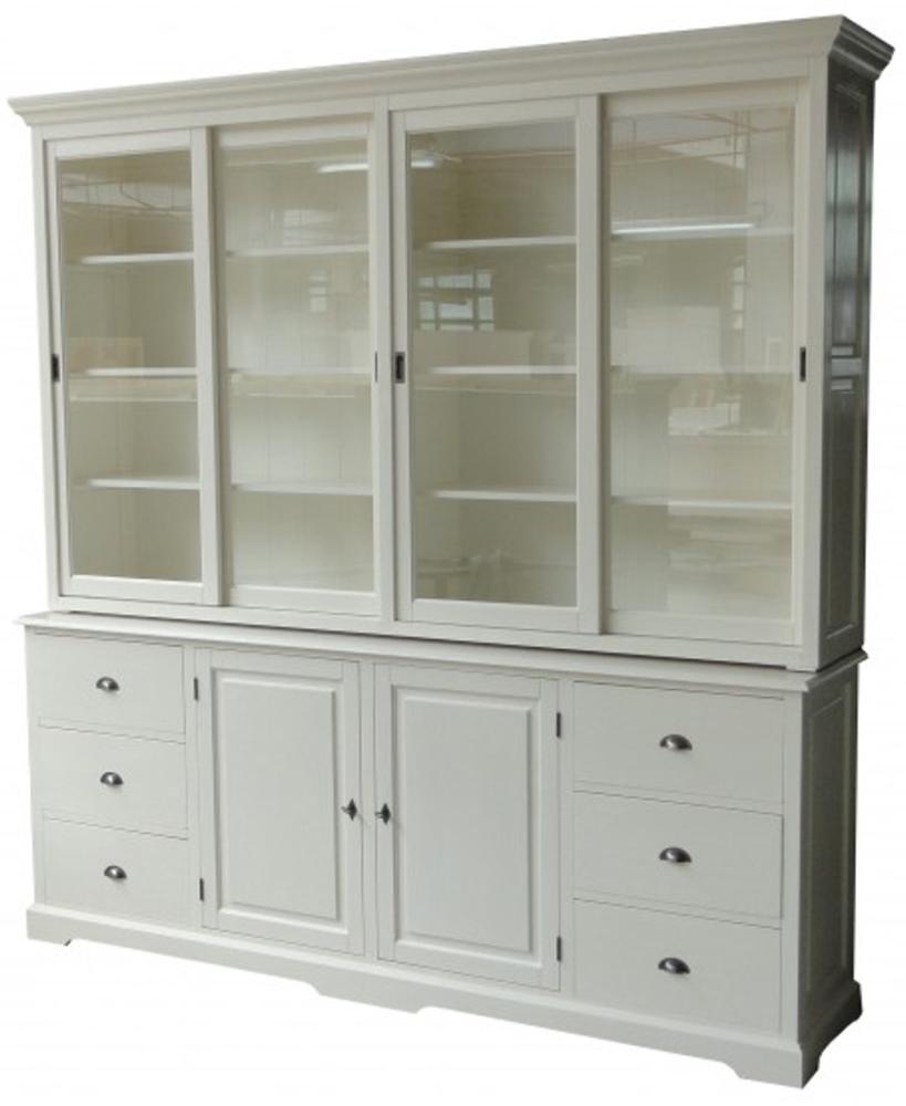 Großer Shabby Chic Landhaus Stil Schrank mit 4 Türen und 6 Schubladen - Buffetschrank - Schrank Esszimmer Bild 1