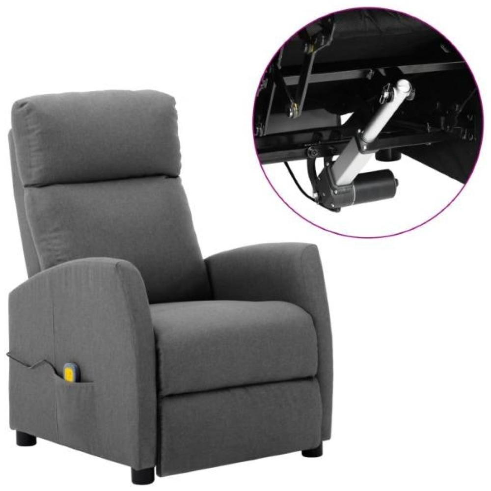 vidaXL Elektrischer Massagesessel Hellgrau Stoff [3073646] Bild 1
