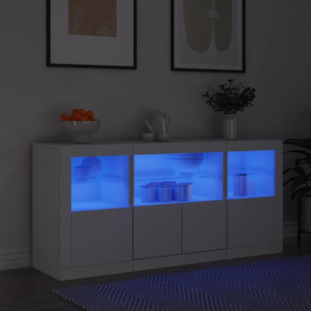 vidaXL Sideboard mit LED-Leuchten Weiß 142,5x37x67 cm 3209065 Bild 1