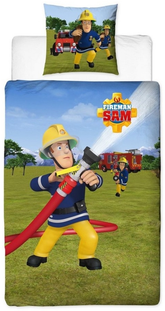 Feuerwehrmann Sam Kinderbettwäsche für Jungen 135x200 + 80x80 cm MISSION aus 100% Baumwolle Bild 1
