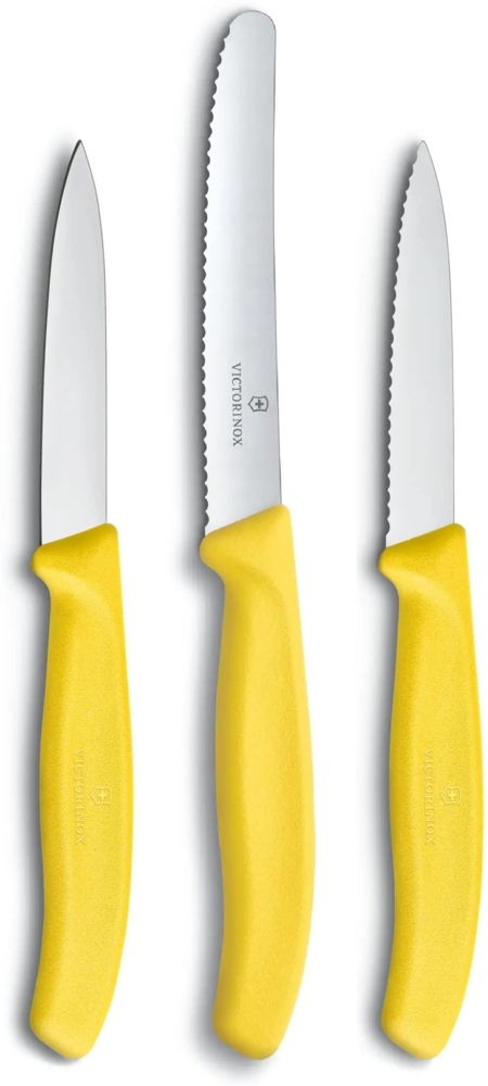 Victorinox 3-tlg Gemüsemesser-Set Swiss Classic - Küchenmesser, Obstmesser - Swiss Made - Gelb Bild 1