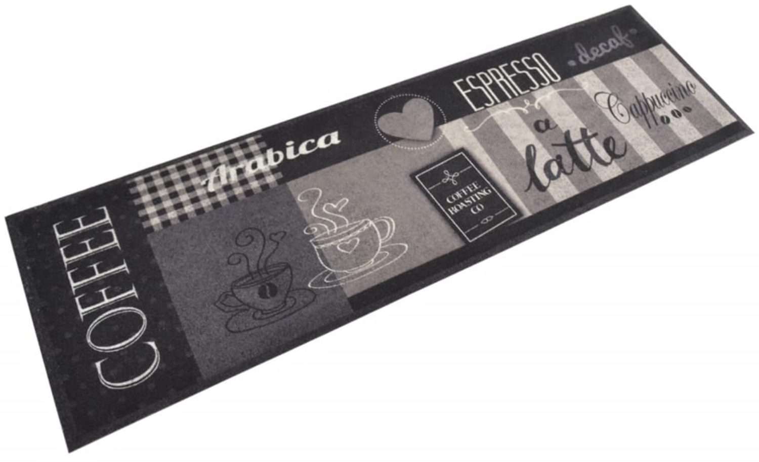 vidaXL Küchenteppich Waschbar Coffee Schwarz 45x150 cm Samt 136555 Bild 1