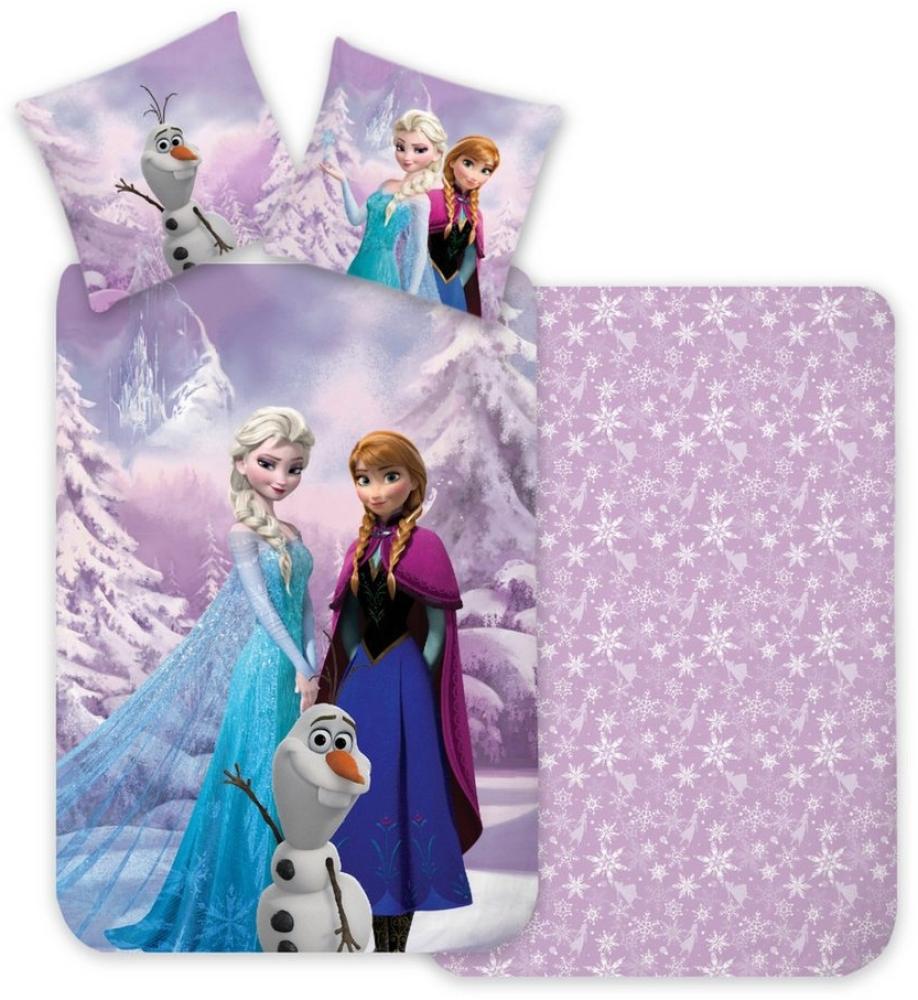 Disney Frozen Bettwäsche Frozen Die Eiskönigin Bettwäsche Set Anna Elsa 140x200, Renforcé, 2 teilig, 100% Baumwolle Bild 1