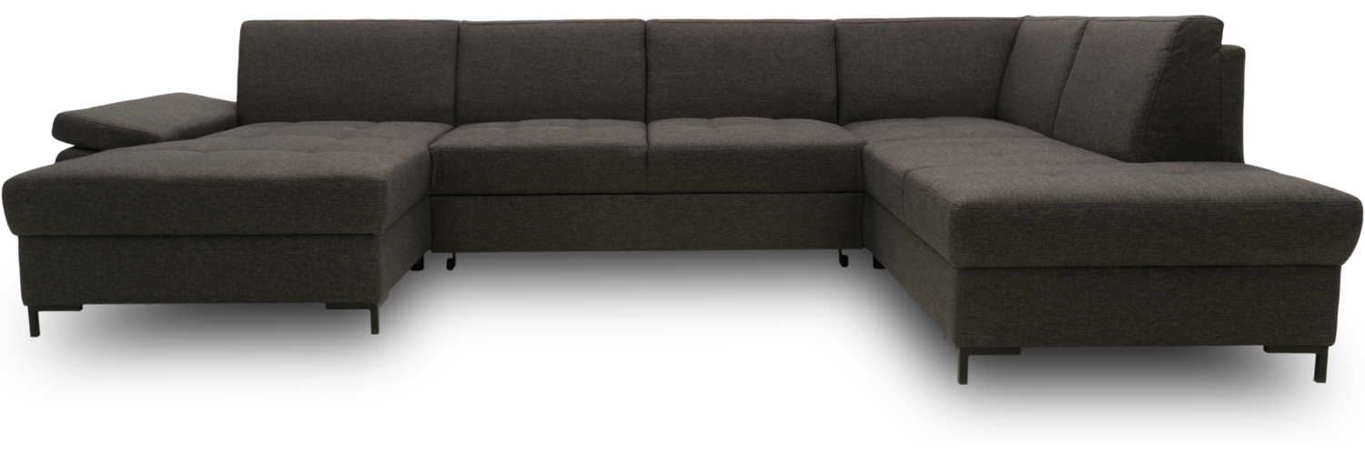 DOMO Collection Capelo FK, Wohnlandschaft mit Schlaffunktion, mit Armlehnfunktion, Federkern, Webstoff pepper, 160 x 348 x 204 cm Bild 1