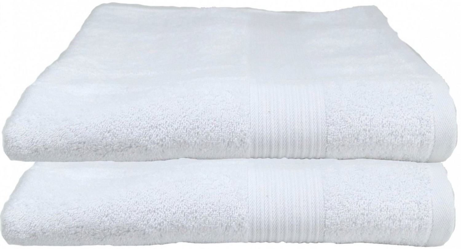 Julie Julsen Duschtücher 2-Duschtücher-Weiss-Duschtuch 70 x 140 cm, Baumwolle (2-St) Bild 1