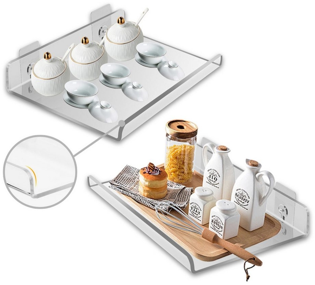 ZEUOPQ Wandregal 4-St Wandregal Acryl Regal Set, 4-tlg, Einfach zu installieren, für Badezimmer Schlafzimmer Büro Wohnzimmer Bild 1